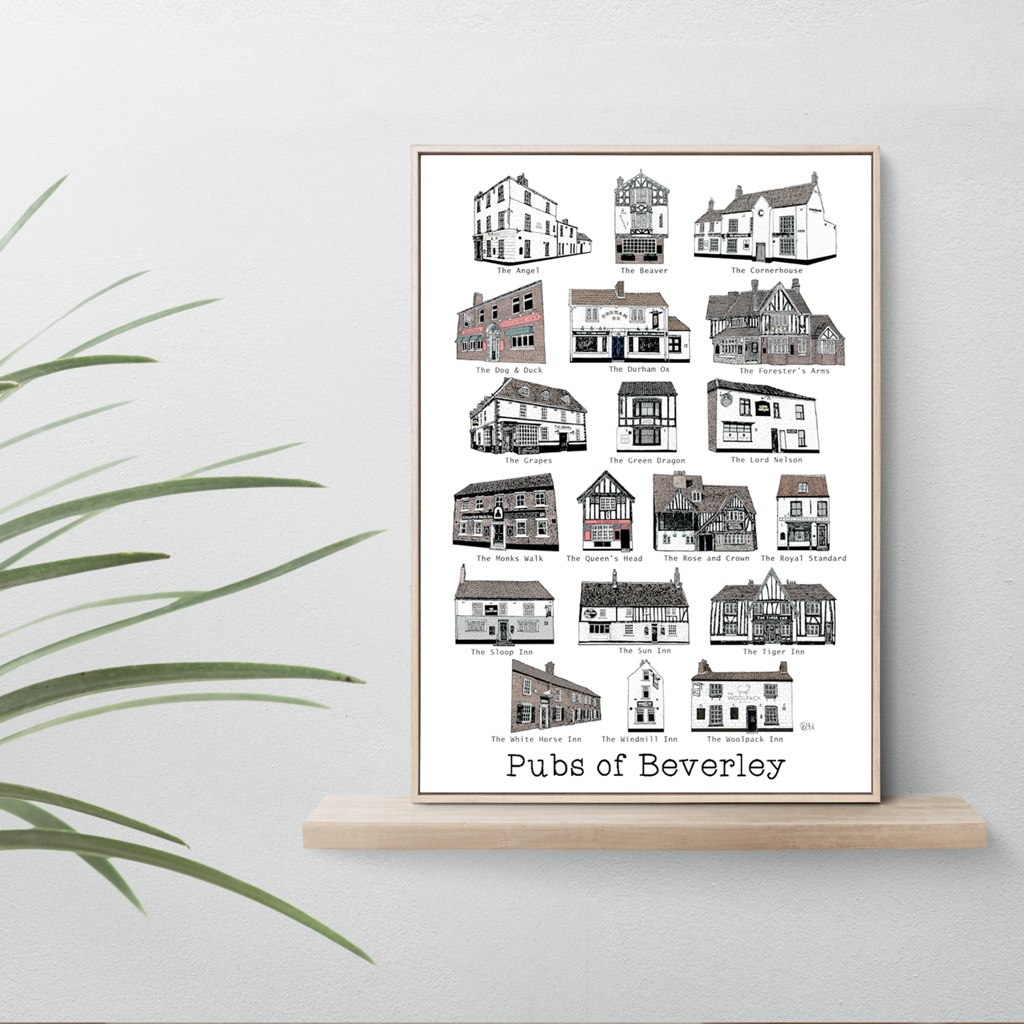 Pubs of Beverley Print (Colour)
