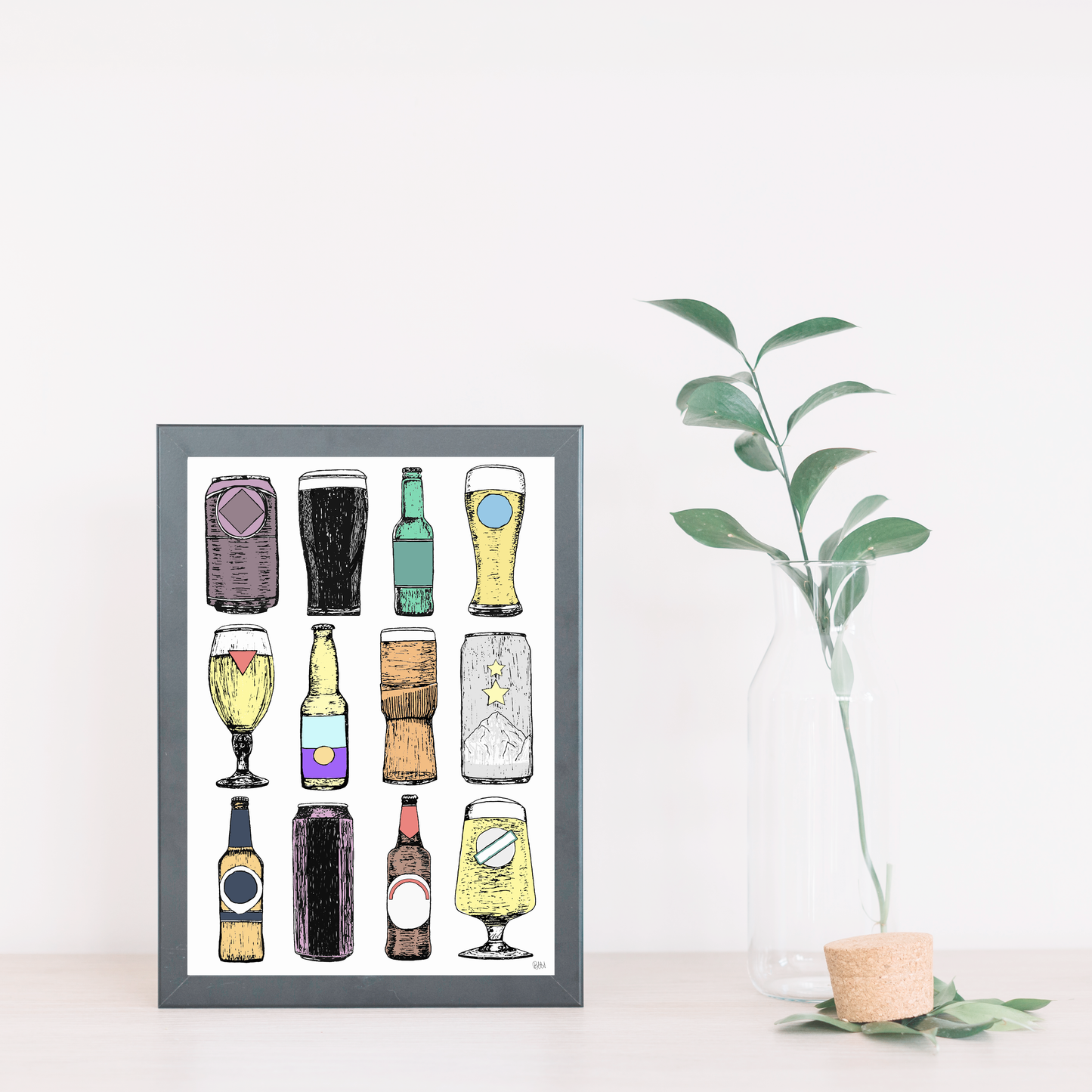 Beer Bottles Art Print
