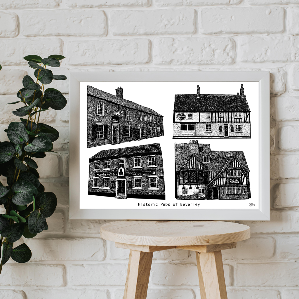 Historic Pubs of Beverley Matte Art Print - Landscape