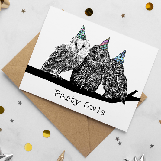 Party Owls Birthday Card