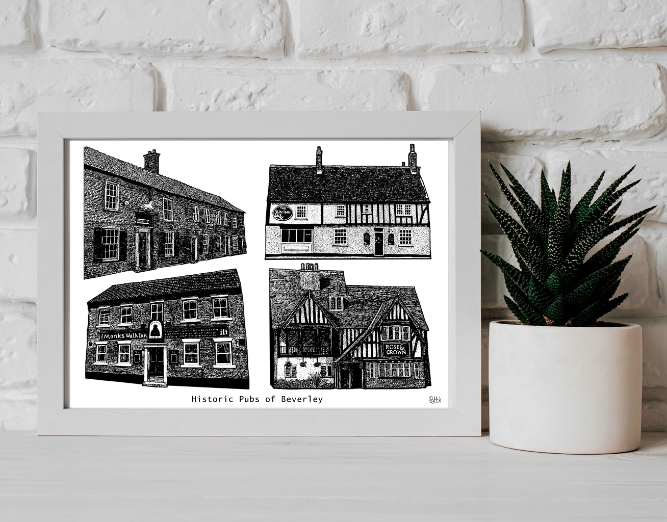 Historic Pubs of Beverley Matte Art Print - Landscape